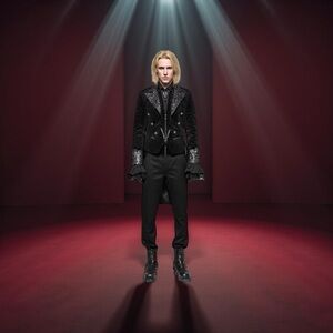 Neo Victorian Men's Black Military Jacket [L]